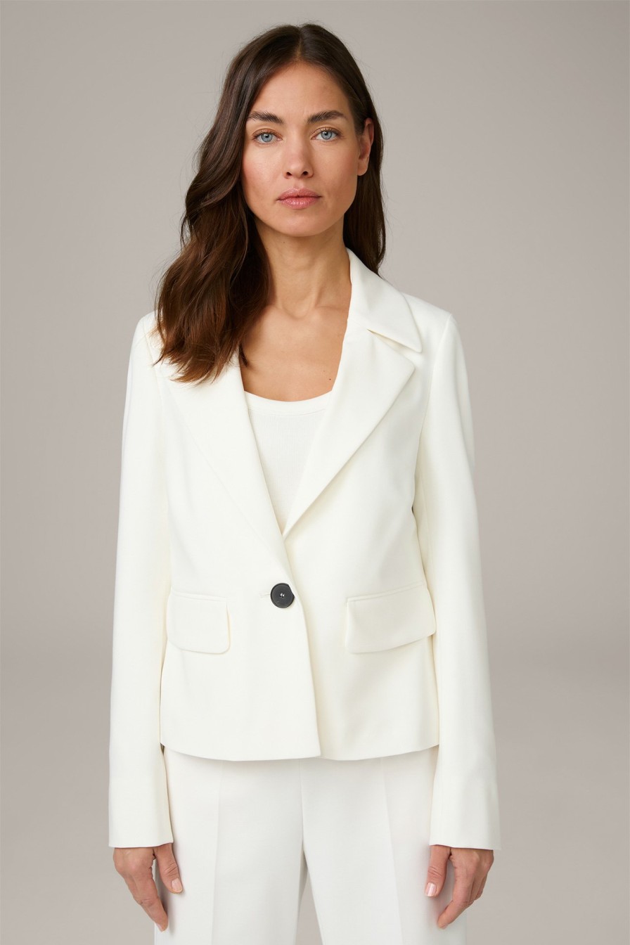 New Windsor Crepe Blazer Jacket In Ecru