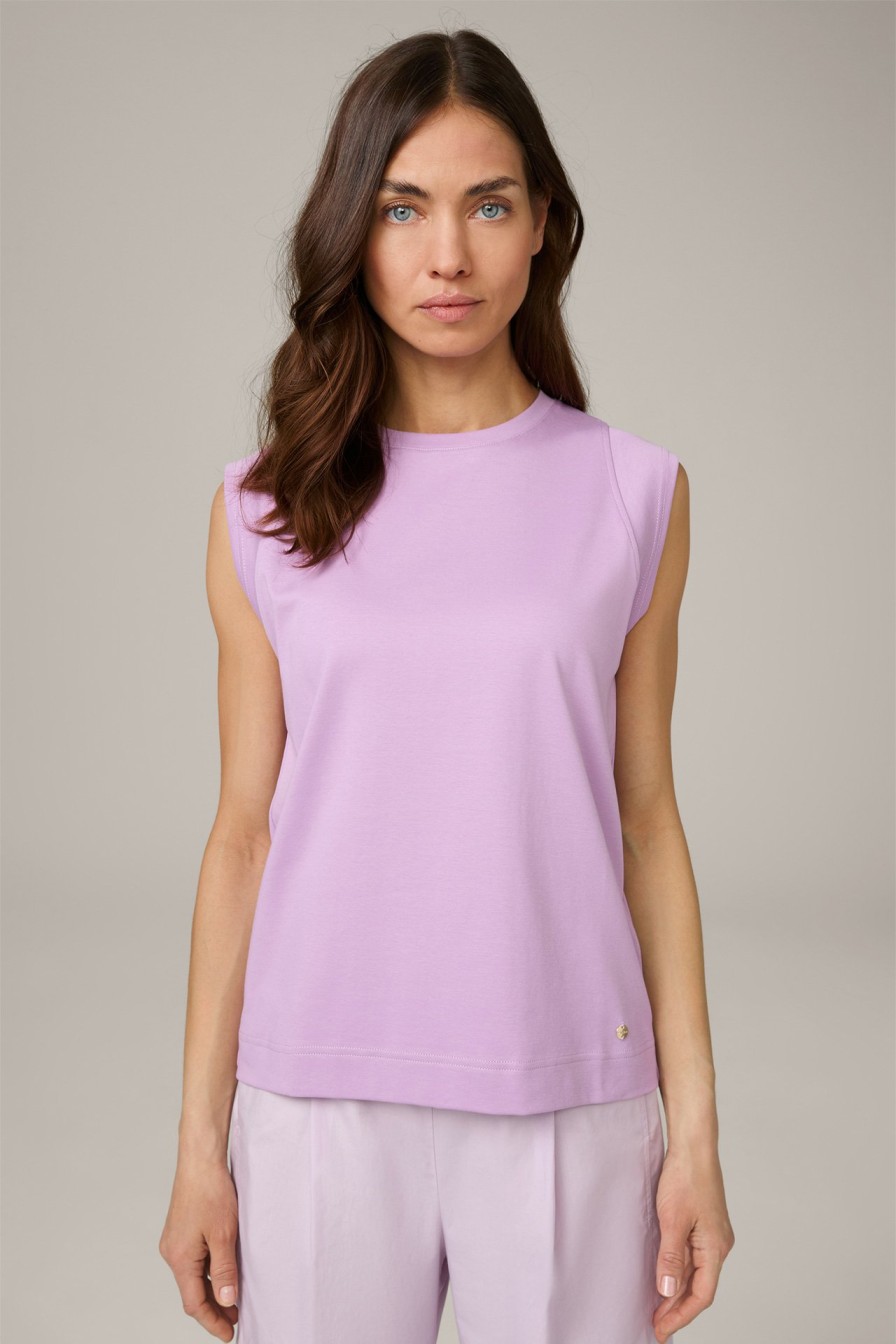 Online Windsor Cotton Interlock Shirt With Cap Sleeves In Lilac