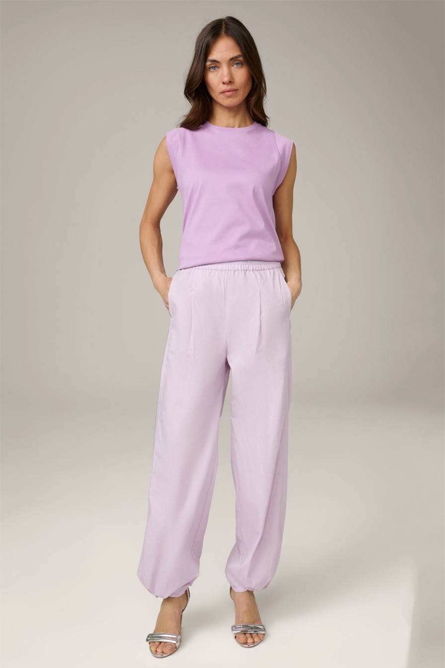 Online Windsor Cotton Interlock Shirt With Cap Sleeves In Lilac