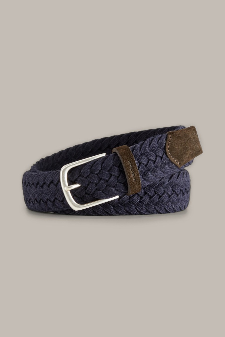 Wholesale Windsor Wool And Suede Belt In Dark Blue And Brown