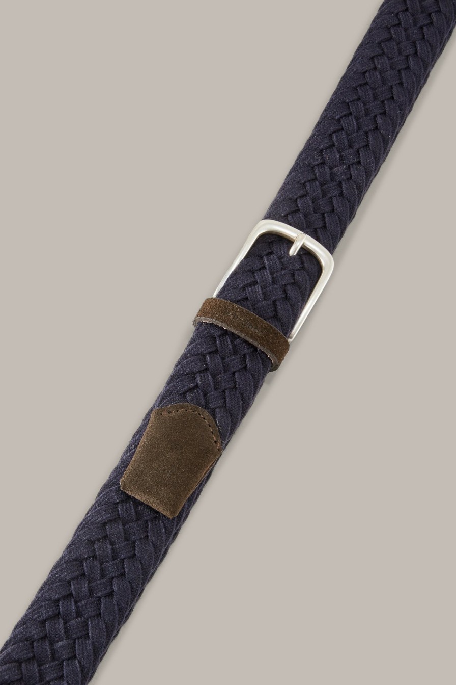 Wholesale Windsor Wool And Suede Belt In Dark Blue And Brown