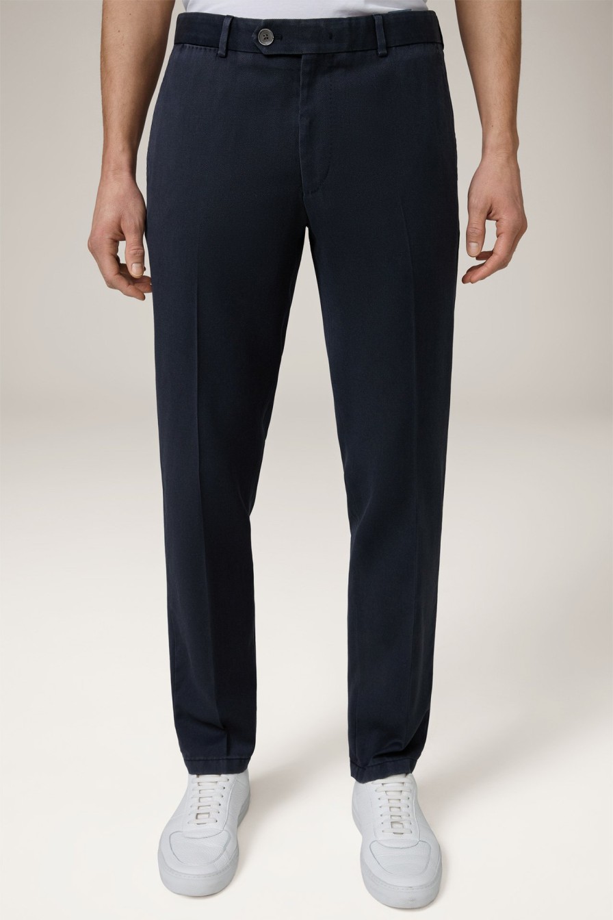 Online Windsor Frosted Wool Modular Santios Trousers In Navy