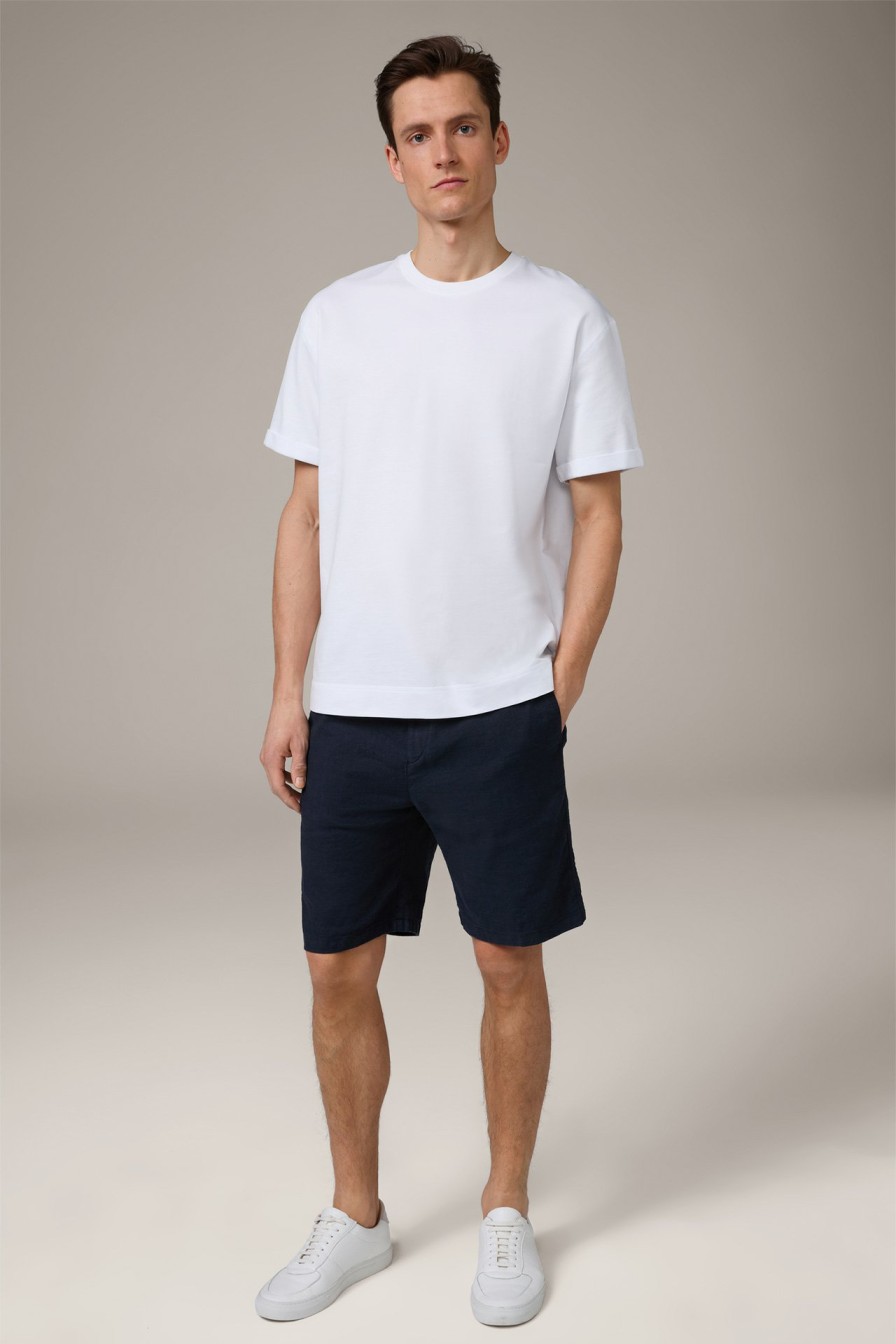 New Windsor Scurtino Linen Blend Shorts With Drawstring In Navy