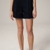 Hot Windsor Cotton Gabardine Shorts With Turn-Ups In Navy