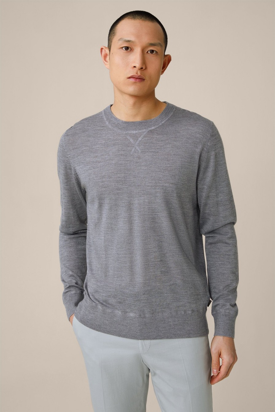 Best Windsor Nando Knitted Sweater With Silk And Cashmere In Mottled Grey