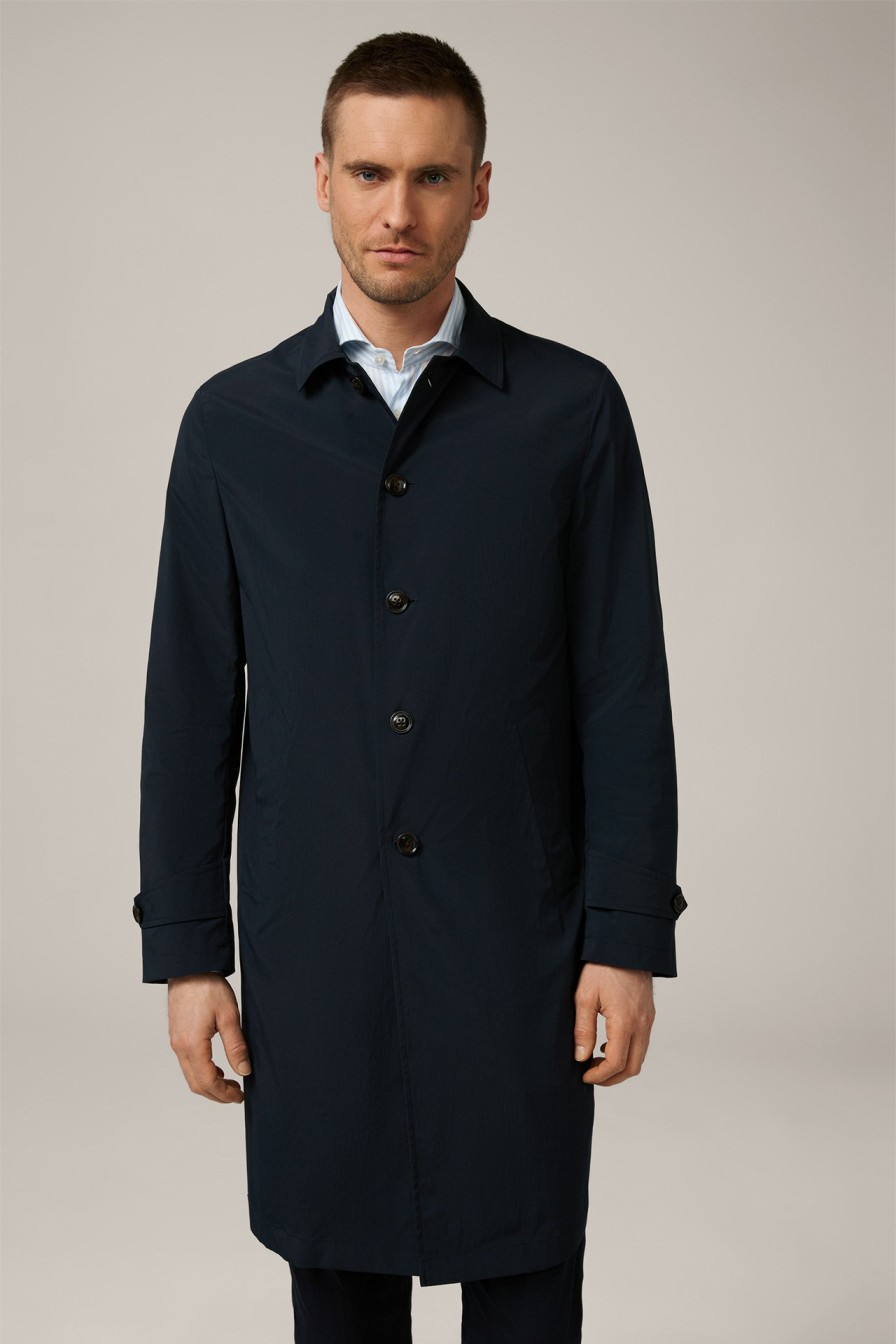 Hot Windsor Nylon Travel Coat With Turn-Down Collar In Navy