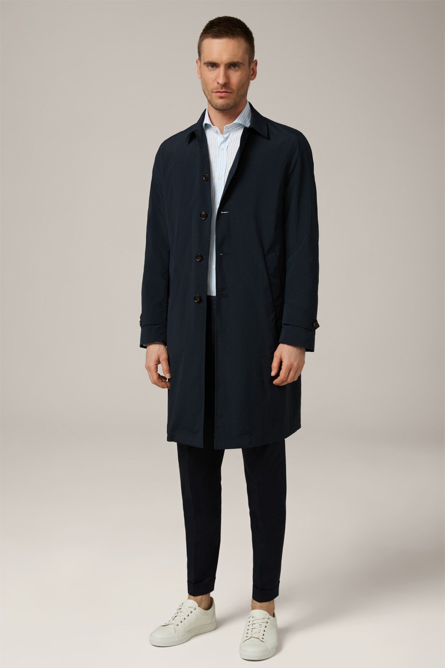 Hot Windsor Nylon Travel Coat With Turn-Down Collar In Navy