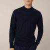 Clearance Windsor Nando Knitted Stand-Up Collar Pullover With Silk And Cashmere In Navy