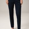 Online Windsor Cotton Stretch Trousers With Turn-Ups In Navy