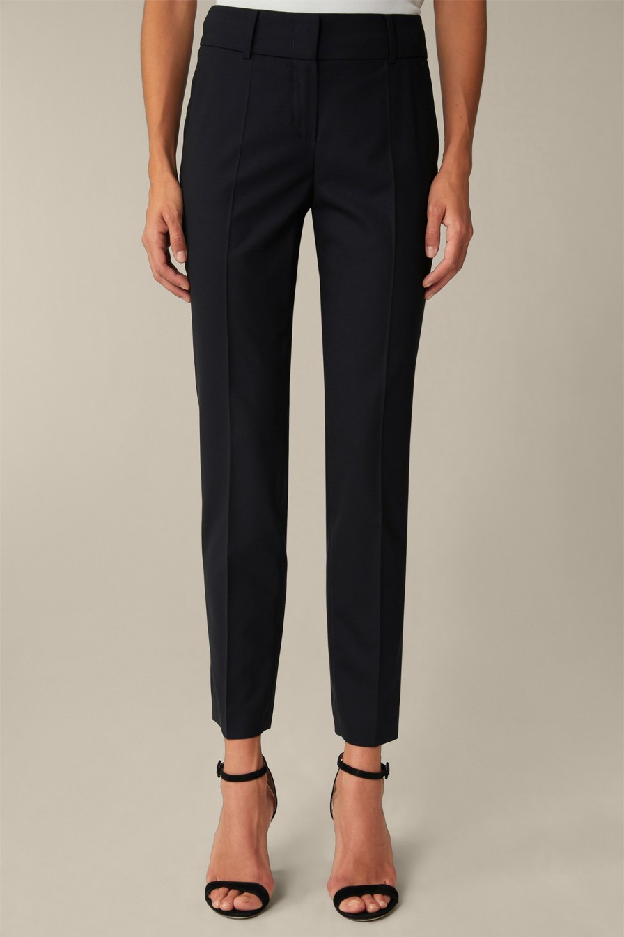 Clearance Windsor Virgin Wool Stretch Trousers In Navy