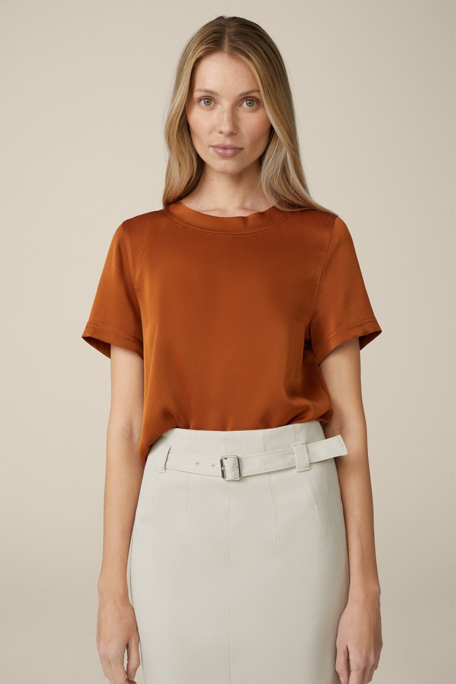 Clearance Windsor Crepe Blouse Shirt In Copper