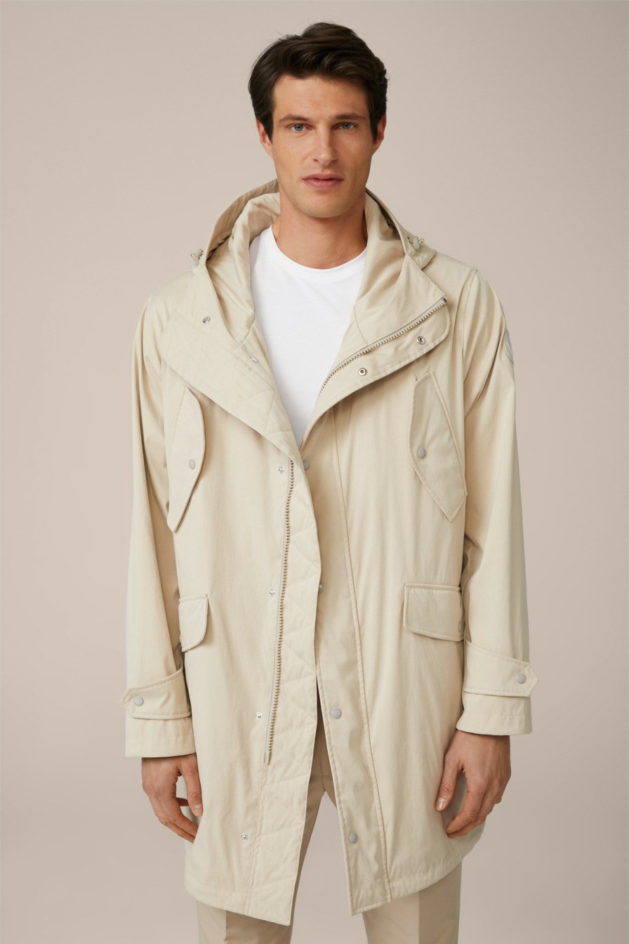 New Windsor Bosa Nylon Parka With Hood In Beige