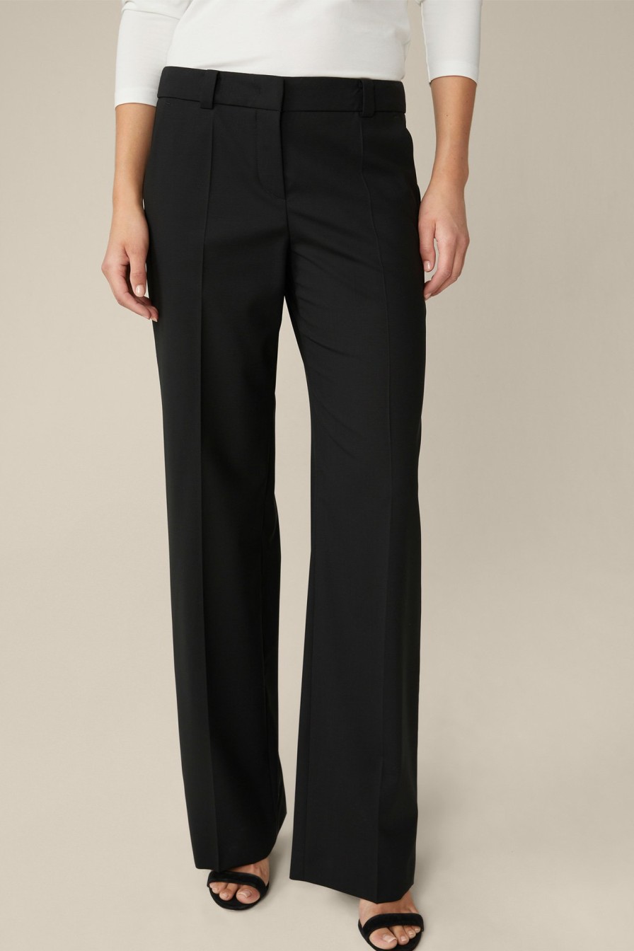 Clearance Windsor Virgin Wool Stretch Suit Trousers In Black