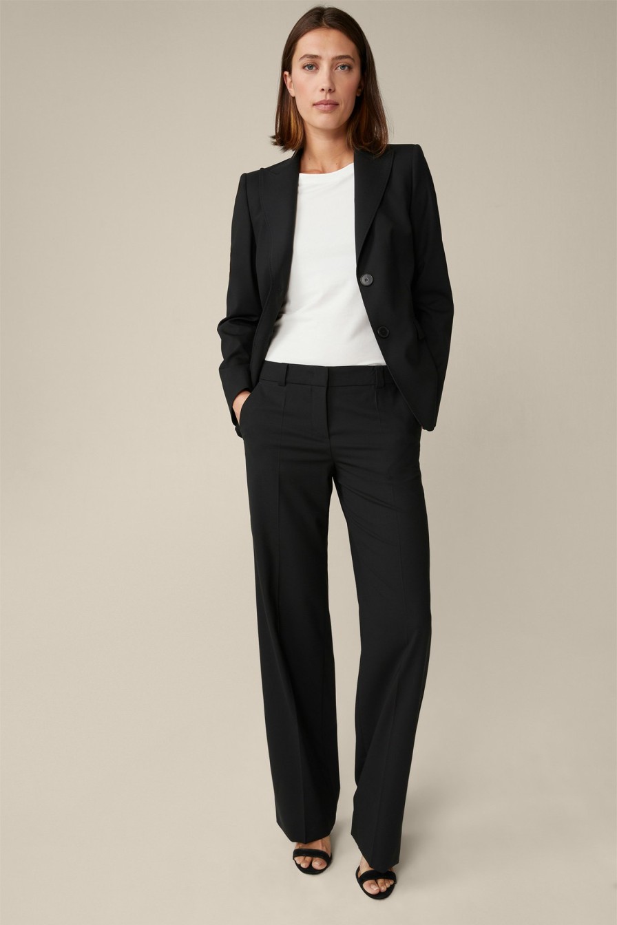 Clearance Windsor Virgin Wool Stretch Suit Trousers In Black