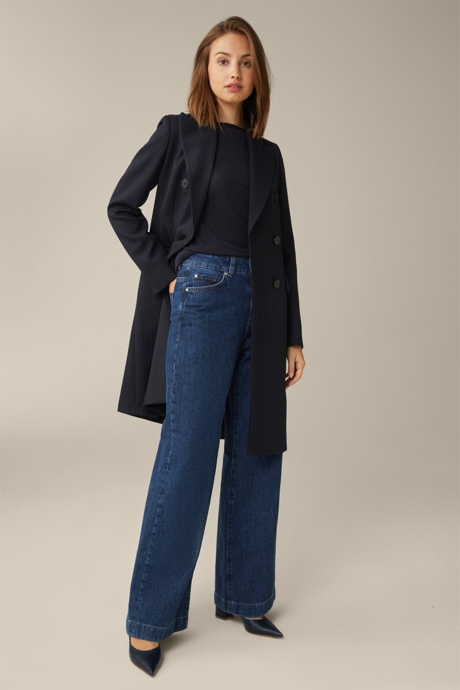 Online Windsor Tencel Stretch Wool Shirt In Navy