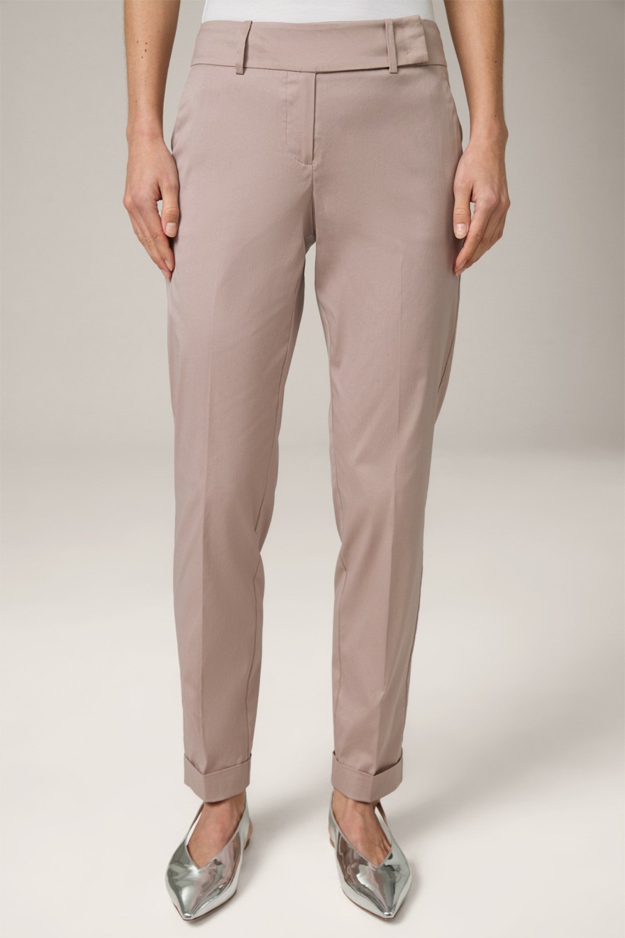 Online Windsor Cotton Stretch Suit Trousers With Turn-Ups In Taupe