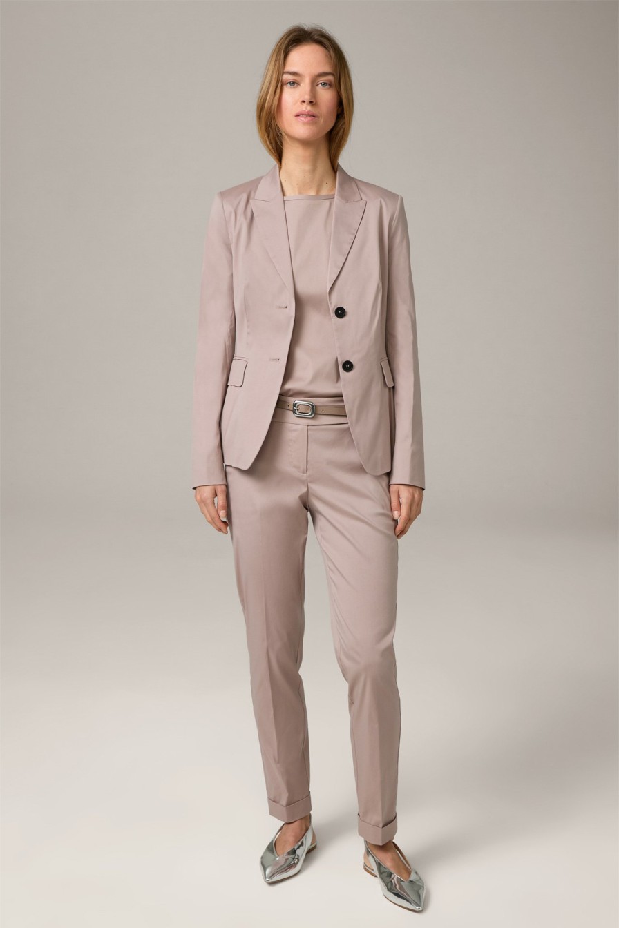 Online Windsor Cotton Stretch Suit Trousers With Turn-Ups In Taupe