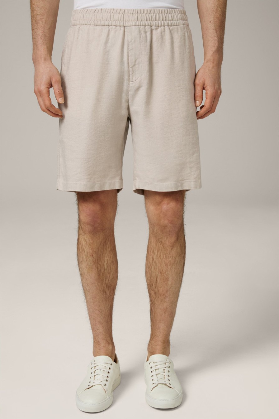 Hot Windsor Scurtino Linen Blend Shorts In Beige