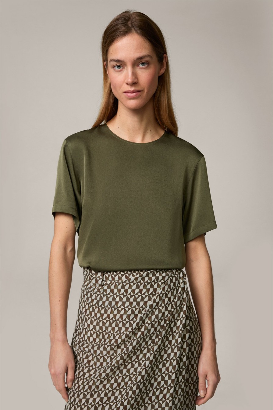 Wholesale Windsor Crepe Short-Sleeved Blouse In Olive