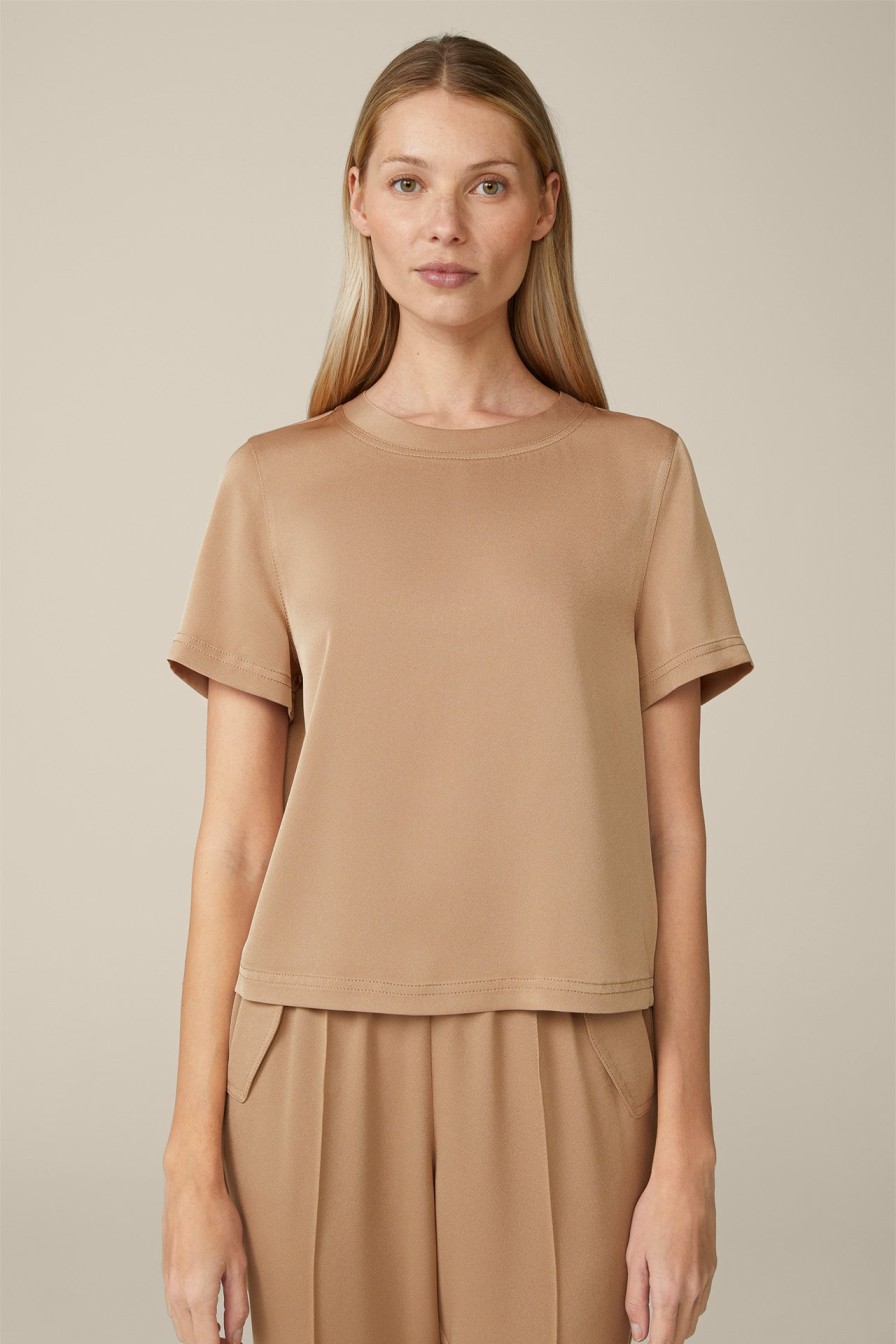 Online Windsor Crepe Blouse-Style Shirt In Camel