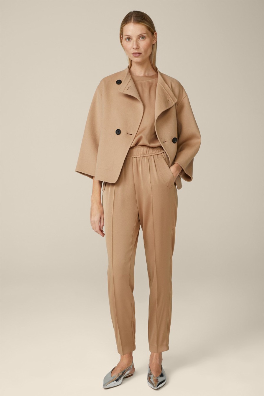 Online Windsor Crepe Blouse-Style Shirt In Camel