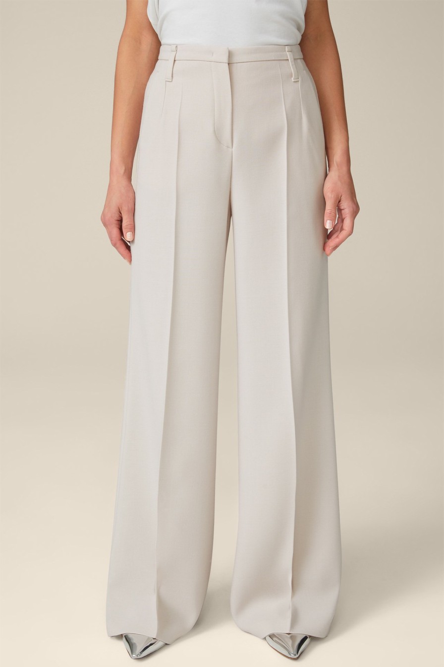 Hot Windsor Wool Crepe Palazzo Trousers In Light Beige