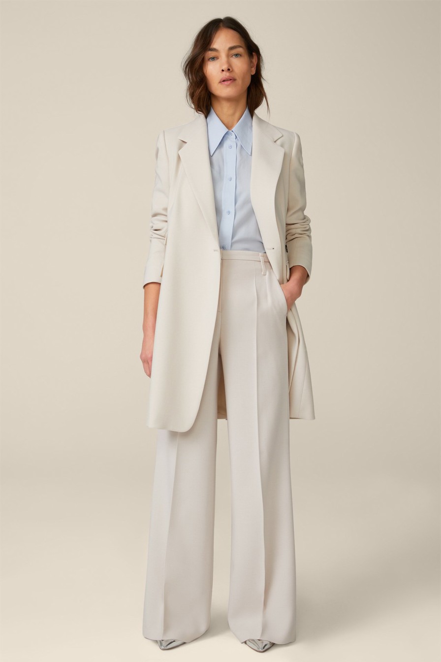 Hot Windsor Wool Crepe Palazzo Trousers In Light Beige