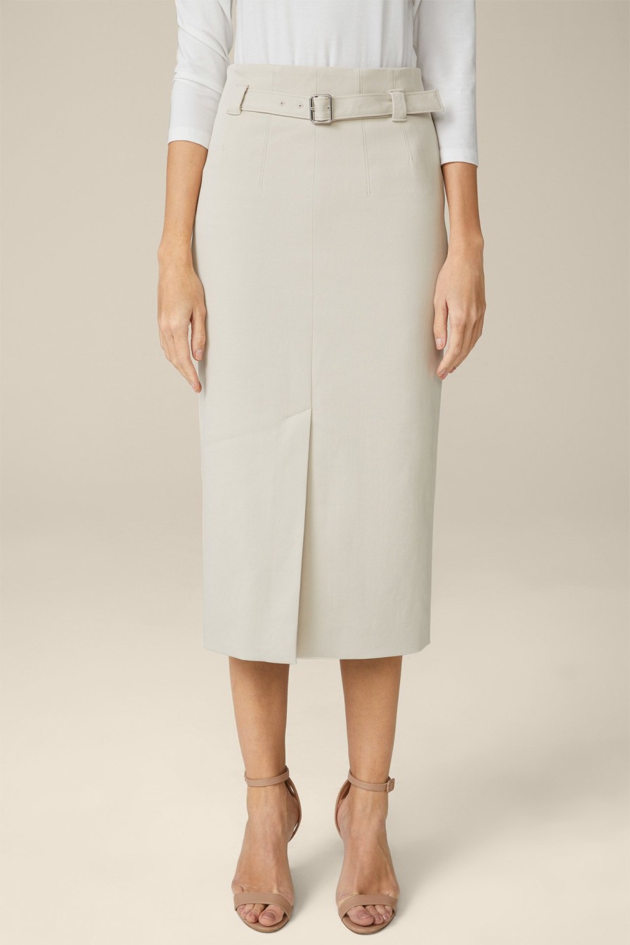 Clearance Windsor Midi Length Gabardine Pencil Skirt In Light Beige