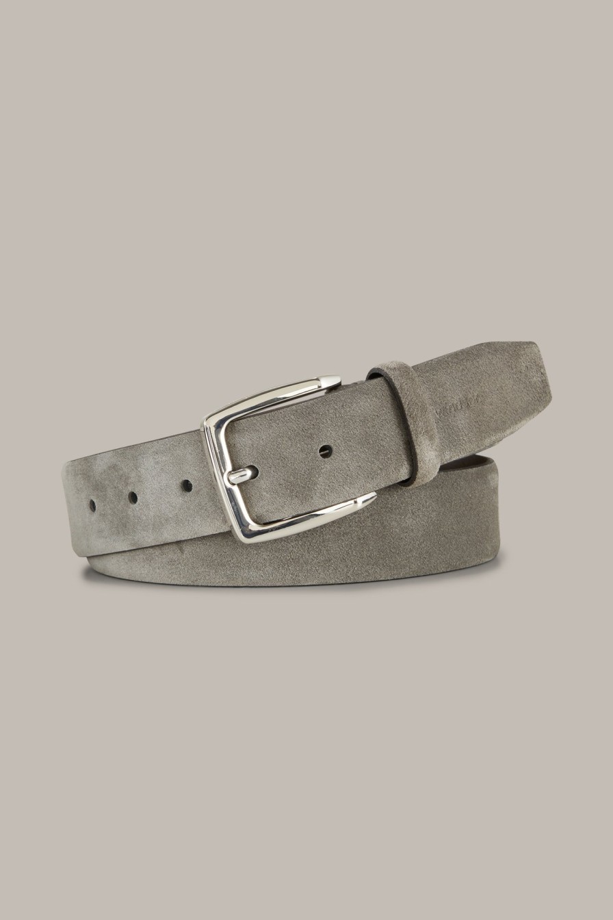 Clearance Windsor Suede Belt In Grey-Green