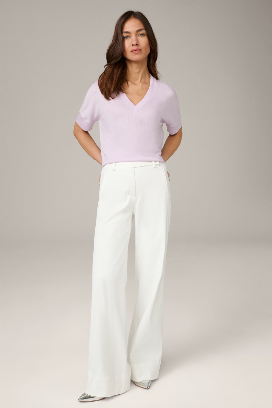 New Windsor Tencel/Cotton V-Neck Shirt In Lilac