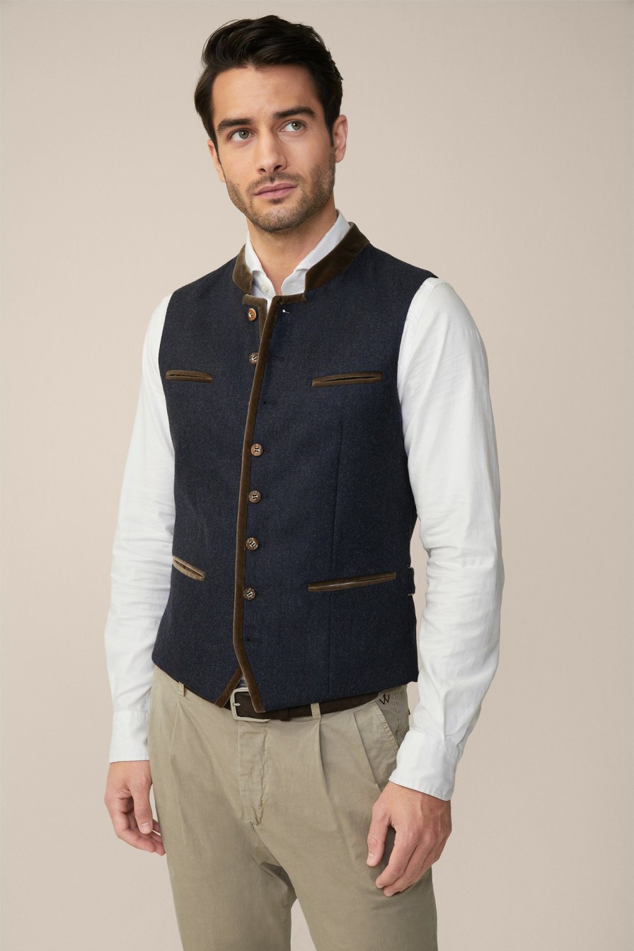 New Windsor Au Traditional Dress Waistcoat In Dark Blue/Brown