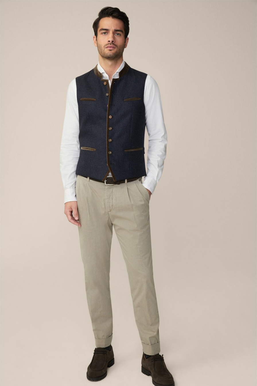 New Windsor Au Traditional Dress Waistcoat In Dark Blue/Brown