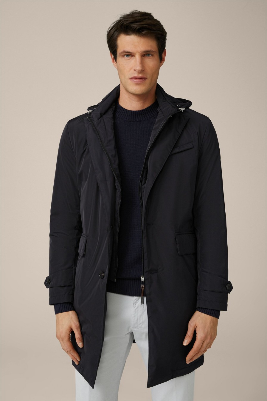 Clearance Windsor Venosa Nylon Parka With Lapel Collar In Navy