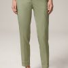 Best Windsor Cotton Stretch Suit Trousers With Turn-Ups In Light Green