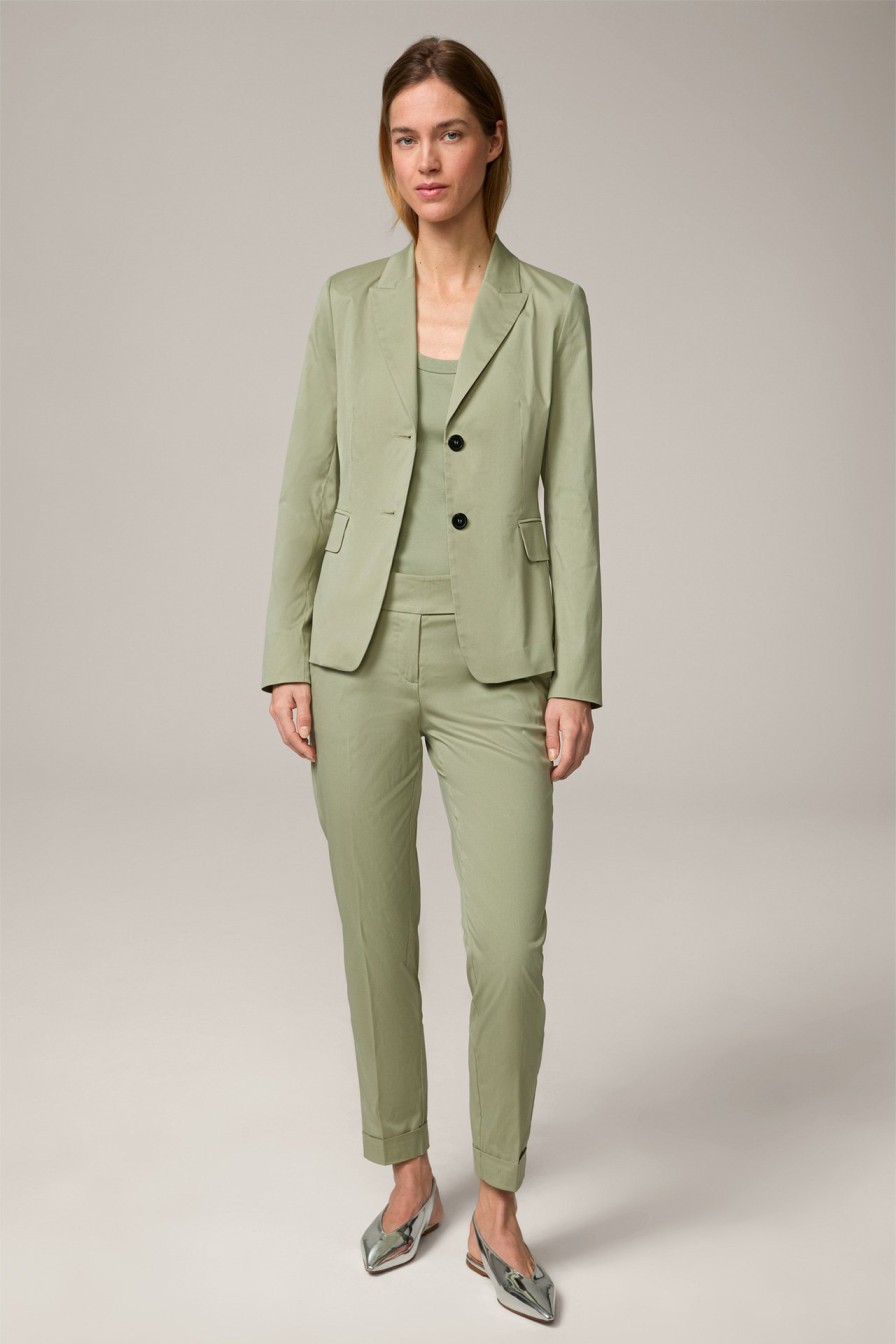 Best Windsor Cotton Stretch Suit Trousers With Turn-Ups In Light Green