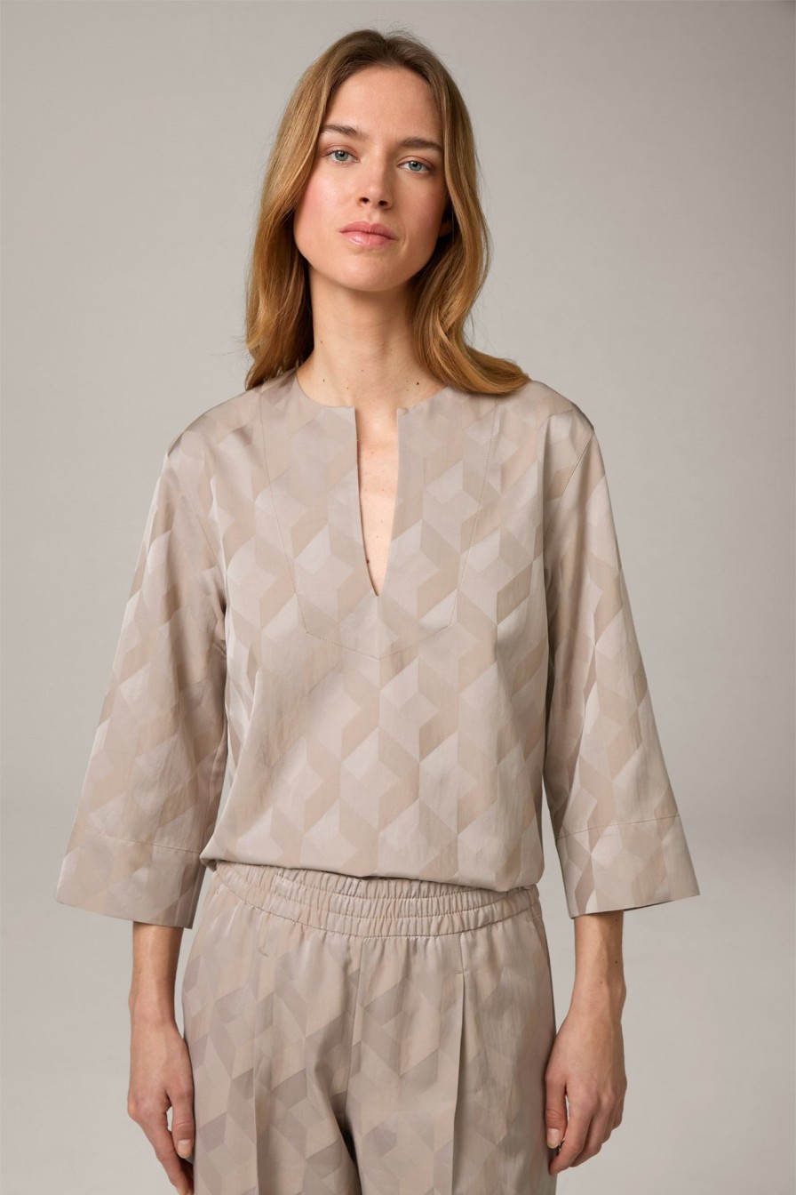 Clearance Windsor Jacquard Blouse In Taupe