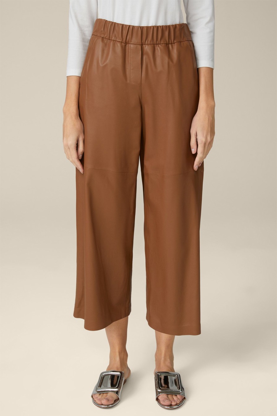 Wholesale Windsor Lamb Nappa Leather Culottes In Cognac