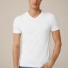 Clearance Windsor Two-Pack Of Stretch Cotton-Blend V-Neck T-Shirts In White