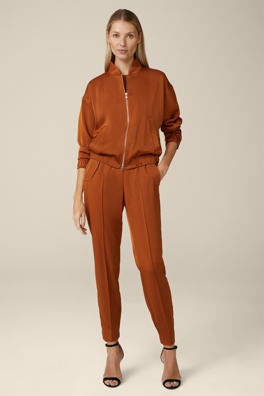 New Windsor Jogger-Style Crepe Trousers In Copper