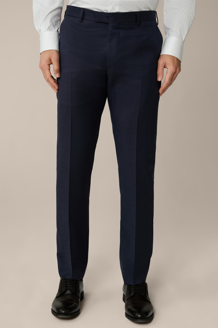 New Windsor Virgin Wool Modular Sole Trousers In Navy Melange