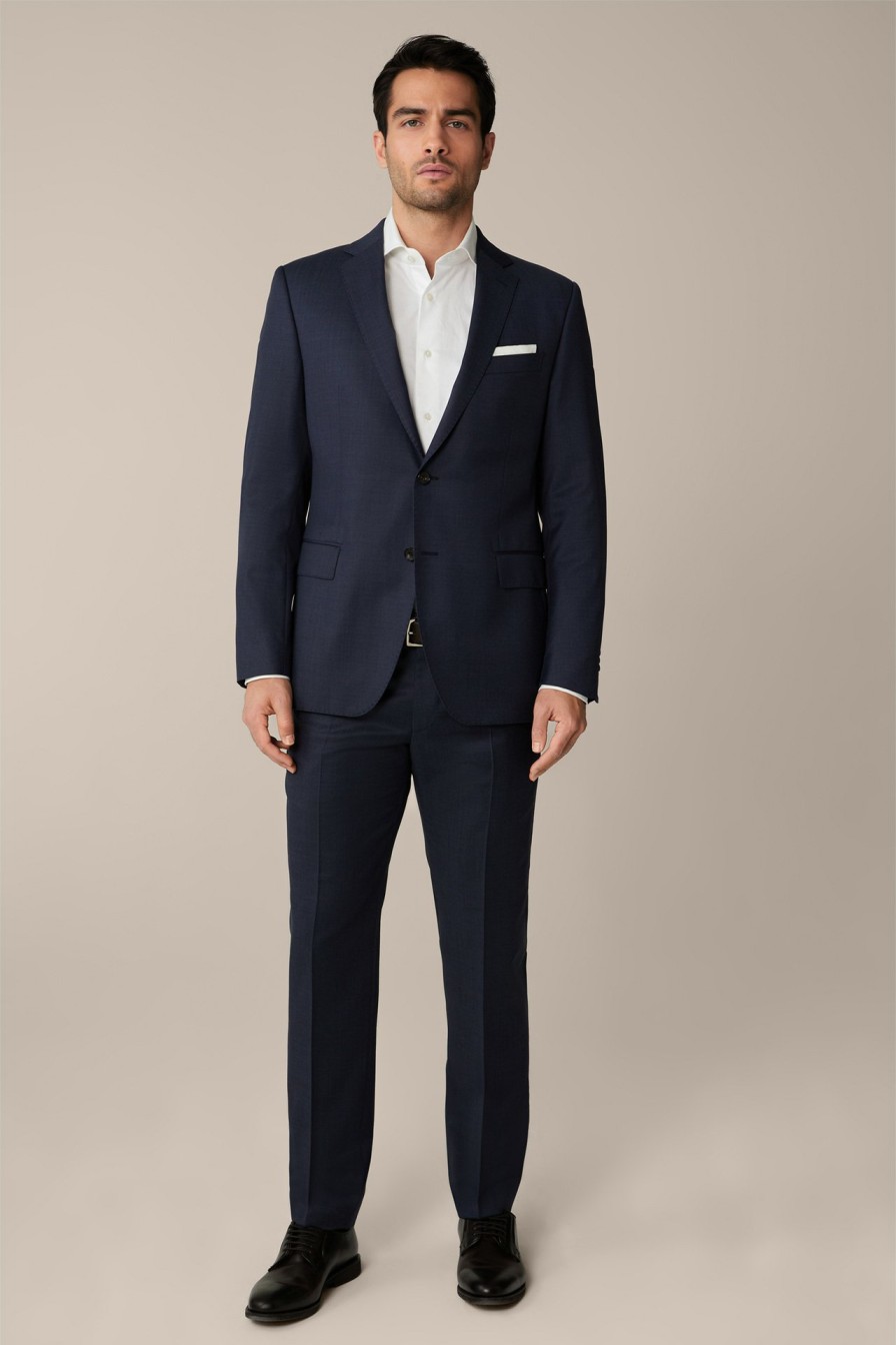 New Windsor Virgin Wool Modular Sole Trousers In Navy Melange