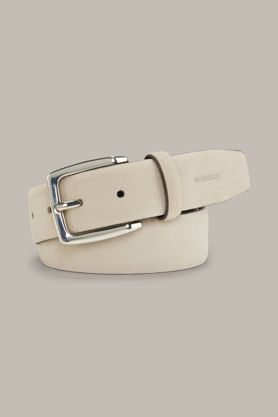 Best Windsor Suede Belt In Beige