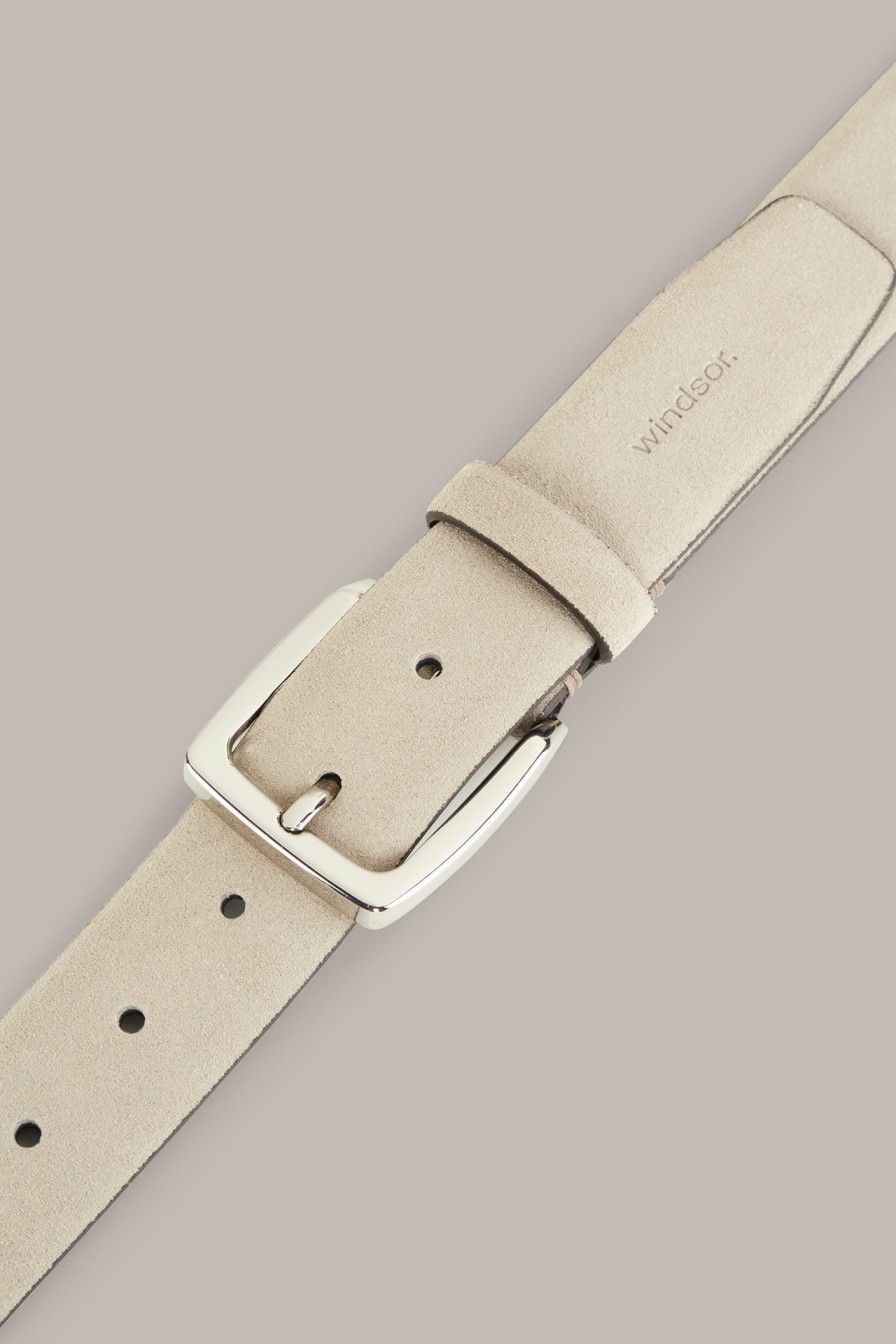 Best Windsor Suede Belt In Beige