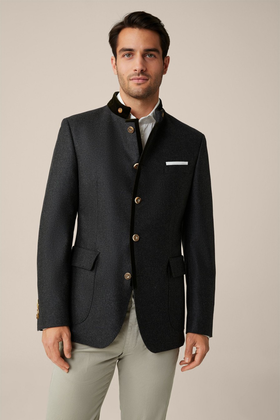 Best Windsor Sendling "Trachtenjanker" Traditional Jacket In Anthracite And Dark Green