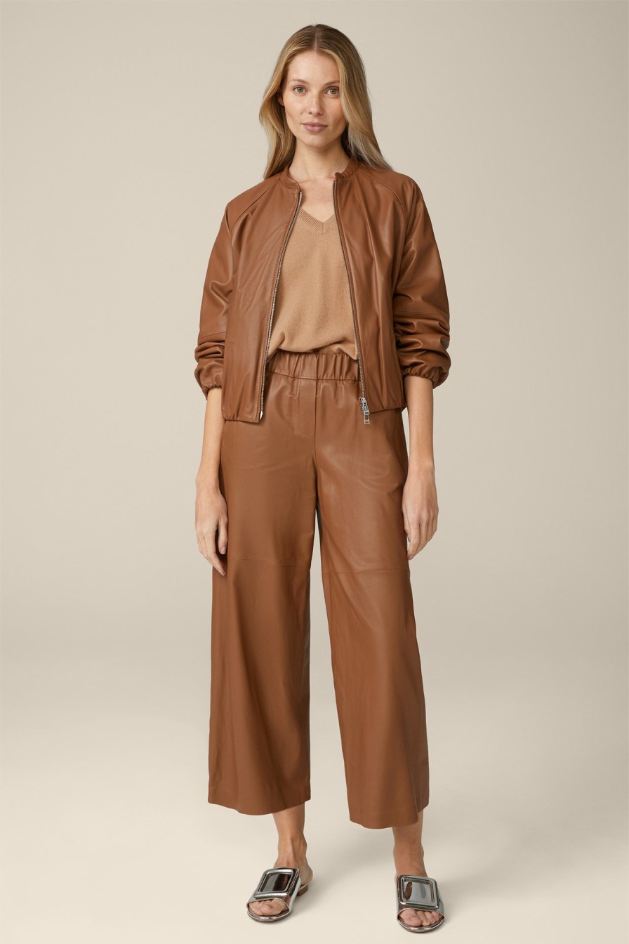 Hot Windsor Lamb Nappa Leather Blouson In Cognac