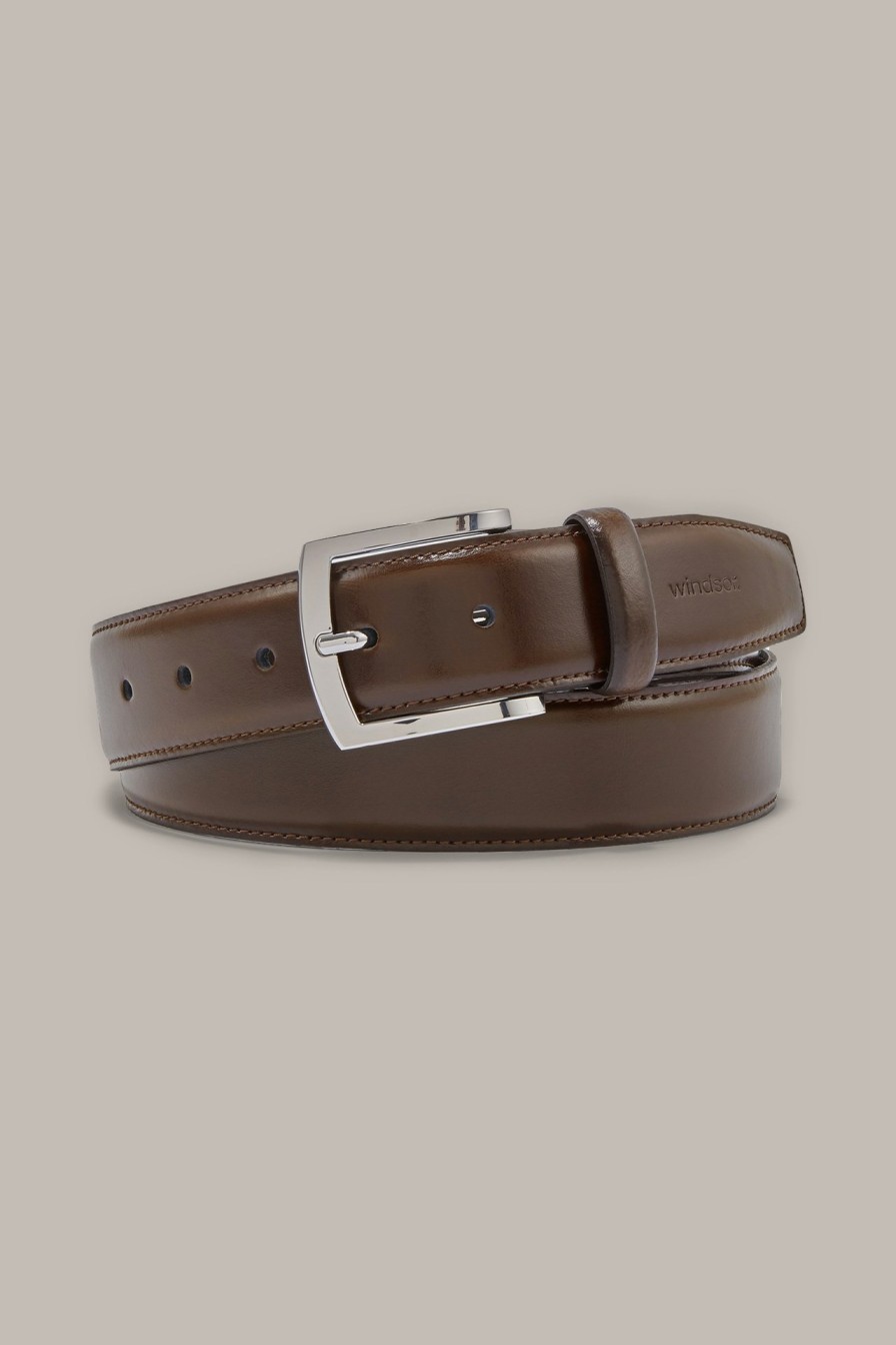 Clearance Windsor Leather Belt In Dark Brown