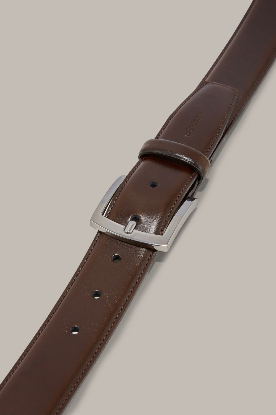 Clearance Windsor Leather Belt In Dark Brown