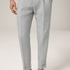 Clearance Windsor Sapo Modular Pleated Linen Trousers In A Grey Pattern