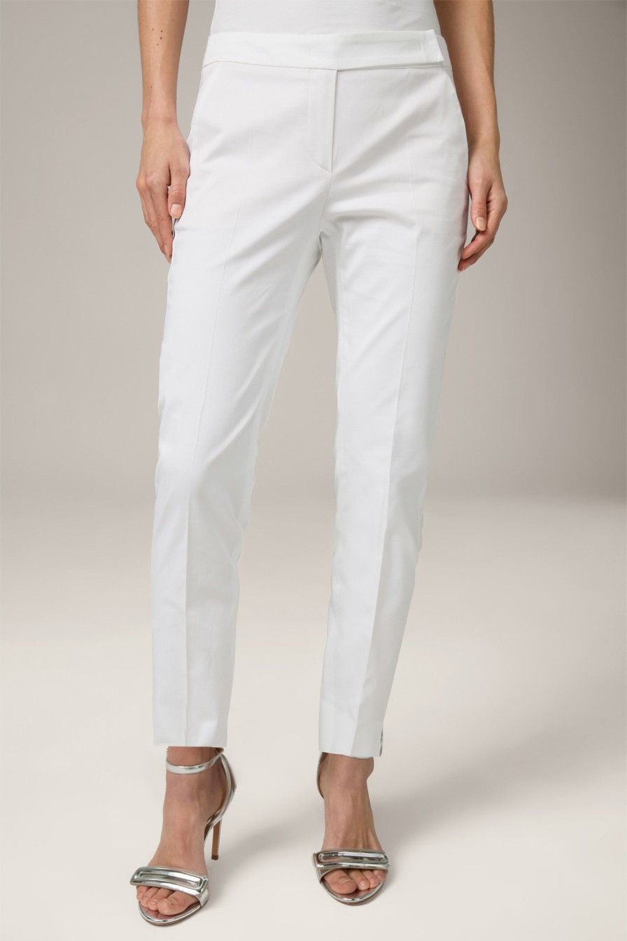 Hot Windsor Cotton Satin Trousers In White