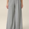 Hot Windsor Wool Blend Palazzo Trousers In Light Grey Marl